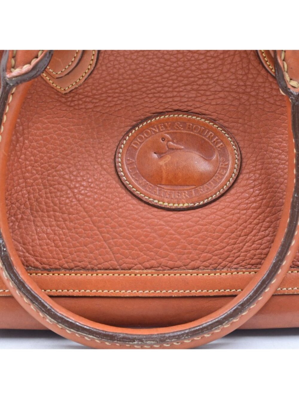 Dooney & Bourke Handbag Norfolk Satchel Pebbled Leather Top Handle Vintage Brown - Picture 2 of 8